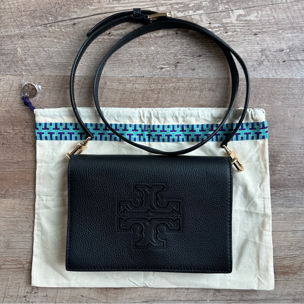 Tory Burch Harper Black Flap Crossbody Bag